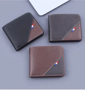 Colección de billeteras de cuero para hombre en tres combinaciones de colores clásicos.