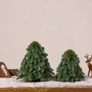 Electric Rotating Musical Christmas Tree PE Artificial Noble Fir Tabletop Xmas Tree For Holiday Home Office Desktop Decoration