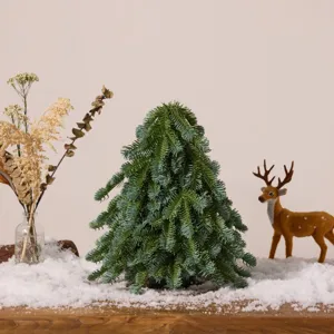 Realistic PE artificial Nordmann fir miniature Christmas tree for table decor