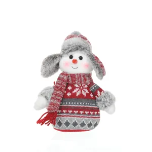 Adorable poupée de bonhomme de neige de Noël en peluche avec bonnet et écharpe