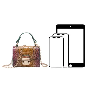 Bolso bandolera vintage con estampado de cocodrilo y siluetas de tamaño