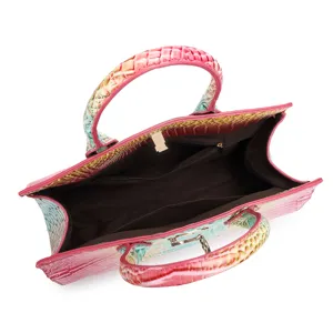 Interno borsa a mano in pelle multicolore con motivo a coccodrillo grande capacità