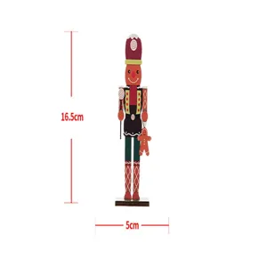Detailed dimensions of wooden nutcracker soldier Christmas ornament, height 16.5cm