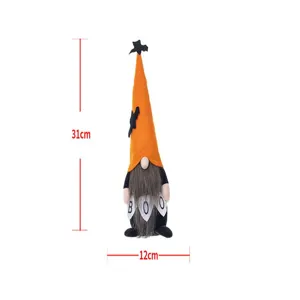 Halloween gnome doll detail view showing 31cm height and 12cm width measurements
