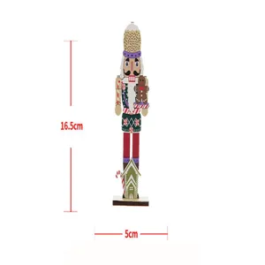 Detailed height and width measurements of wooden nutcracker Christmas soldier ornament