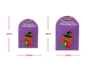 Bolsas de fieltro para dulces de Halloween con calabaza en dos tamaños