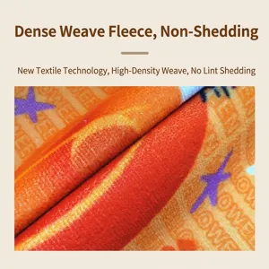 Detailed macro view of a Halloween themed door mat featuring high-density plush weave texture