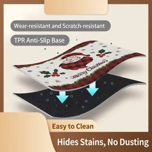 Festive Christmas doormat with Santa Claus design and non-slip TPR rubber bottom