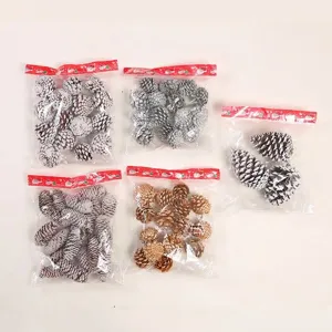 Set de piñas naturales teñidas variadas para manualidades y decoraciones de fiesta