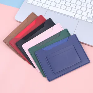 Set of slim colorful faux leather passport holders and travel card wallets for men and women