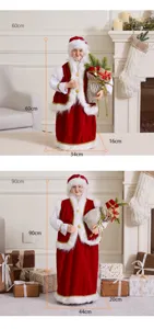 Specifiche di dimensioni per bambole di Natale Mamma Natale da 60cm e 90cm in piedi