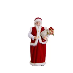 Statuetta di Mamma Natale con sacco regalo per decorazione