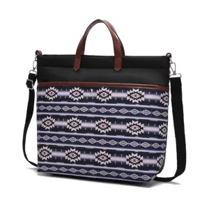 Retro Bohemian Aztec pattern waterproof tote laptop bag with adjustable shoulder strap