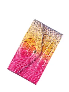 Cartera de Mujer Vintage Europea Americana con Relieve de Cocodrilo Bolso de Mano Sobre Monedero Largo con Cierre de Presión de Metal Dorado para Uso Diario Accesorio de Moda