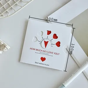 Detailed view of 100mm square creative rotating heart hollow greeting card mechanism