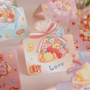 Cute cartoon candy theme 3D creative greeting card with Love text for kids birthdays