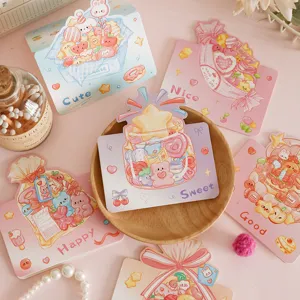 Cute cartoon 3D greeting cards with sweet candy patterns for kids birthdays and gift messages
