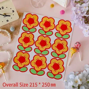 Cartoon flower lollipop decorative card sheet measuring 215x250mm for student gifts