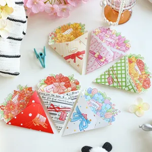 Cartes de Vœux en Forme de Bouquet de Fleurs Papier Cartonné 3D Florales Pour Saint Valentin Anniversaire Fête des Enseignants
