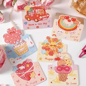 Cute cartoon greeting cards collection featuring rainbow and heart illustrations for all occasions