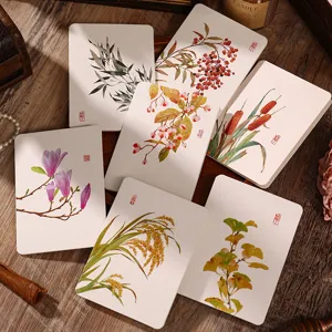 Tarjetas de felicitación vintage con elegantes diseños botánicos en acuarela.
