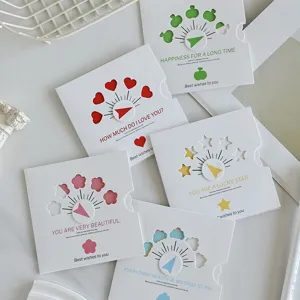 Detailed view of creative rotating hollow blessing cards in various colors and designs