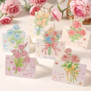 Biglietto di Auguri Floreale 3D Fatto a Mano Biglietti Bouquet di Fiori Pop Up per la Festa degli Insegnanti Ringraziamento San Valentino