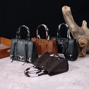 Collection of mini vintage western bohemian handbags with animal prints and tassels