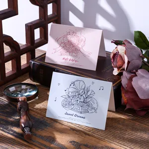Set vintage bloemen wenskaarten met Best Wishes en Sweet Dreams ontwerpen