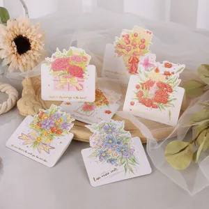 Cartes de Voeux de Bouquet de Bénédiction de Festival avec Bronzage pour la Fête des Mères Saint-Valentin Cadeau Esthétique