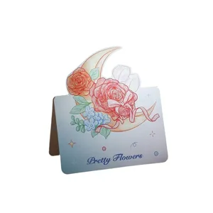 Elegant watercolor flower folding greeting card for florists and Valentines Day.