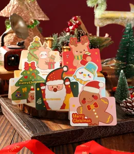 Collection of cute assorted cartoon Christmas greeting cards featuring Santa Claus and reindeer