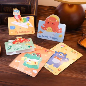 Set of assorted cartoon animal greeting cards with cute hand-drawn illustrations