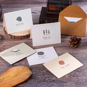 Set de mini tarjetas de felicitación vintage con sobres e ilustraciones