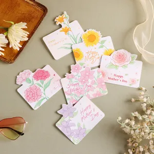 Set of floral Happy Mother's Day greeting cards with artistic flower illustrations