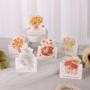 Cartes de vœux élégantes avec motifs floraux et citations en dorure à l'or fin