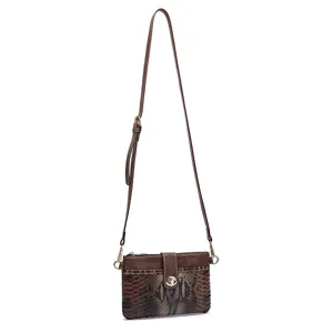 Vintage Western bohemian small crossbody bag with snakeskin print and adjustable strap