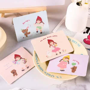 Lindas tarjetas de felicitación de niña de dibujos animados para DIY y mensajes de cumple