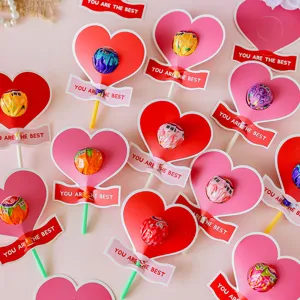 Decorative heart-shaped lollipop cardstock with motivational 'You Are The Best' text