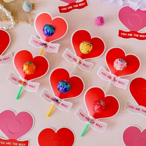 Detailed shot of heart-shaped lollipop decorative cardstock with You Are The Best text