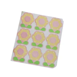 Set of 9 colorful flower-shaped cardstock tags for lollipop decoration and gift tags.