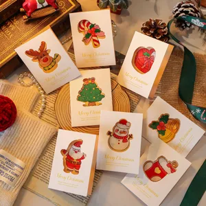 Collection of festive hollow-out Christmas cards with Santa, snowman, and reindeer patterns