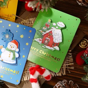 Creative 3D Christmas greeting cards with gold foil details and festive holiday designs
