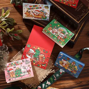 Leuke set van schattige kerstwenskaarten voor diverse vakantiecadeauberichten