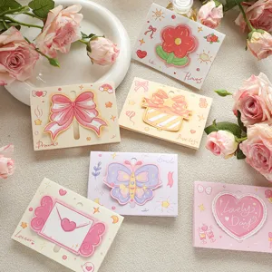 Tarjeta de Felicitación de Cumpleaños Emergente 3D Estilo Coreano Ins Creativa DIY Plegable Pastel Mariposa de Cartón Regalo Sorpresa
