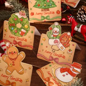 Assorted vintage cartoon Christmas greeting cards with festive 3D pop-up designs