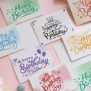 Collection of colorful cartoon graffiti Happy Birthday cards with matching envelopes