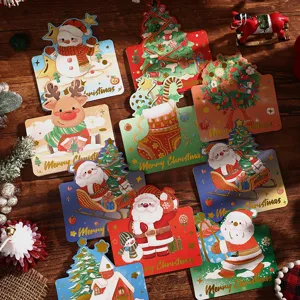 Set mit festlichen Weihnachtskarten inklusive Goldfolienprägung und süßen Motiven.