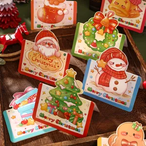 Assorted cartoon Christmas greeting cards featuring Santa, Snowman, and Tree designs.