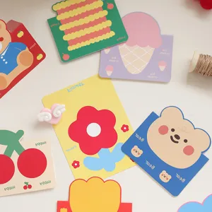 Colección de mini tarjetas de felicitación con osos y flores para regalos infantiles